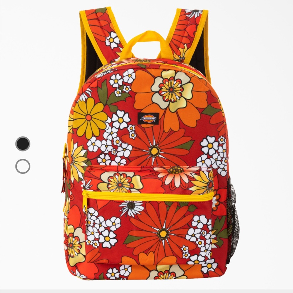 Dickies Red and Orange Floral Backpack